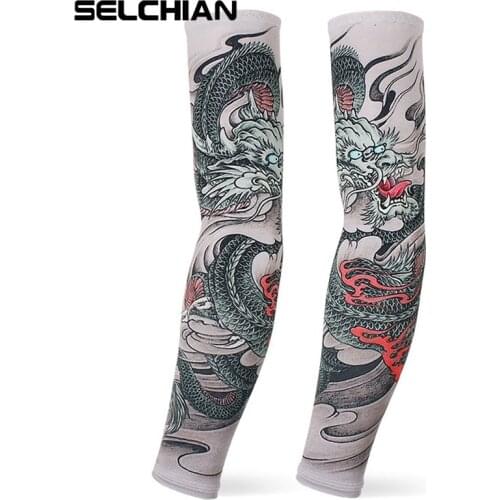 Hot new 1 Pair Sun UV Protective Arm Sleeves For Men Women Cycling Fishing Tattoo sleeves Cooling Sport cuff Summer Arm Warmers