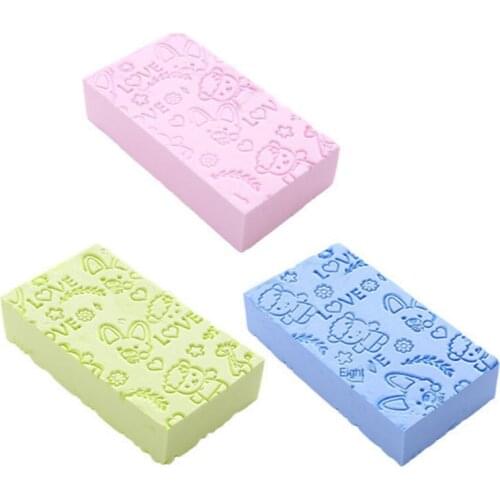 Rectangle Cartoon Print Baby Bath Sponge Scrub Shower Exfoliating Bath Scrubber Beauty Skin Care Sponge Gentle Absorbent N0PA