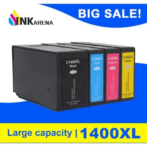 Inkarena Comaptible Ink Cartridge 4 Color For Canon PGI-1400 PGI 1400 MAXIFY MB2040 MB2340 MB2140 MB2740 Full Ink With Chips