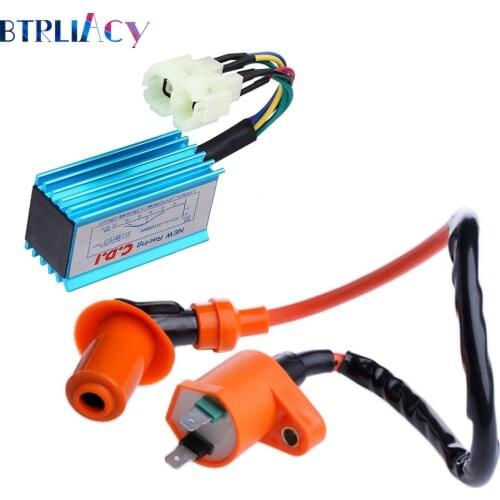 BTRLIACY Racing Performance CDI+ Ignition Coil Fit Gy6 150cc 125cc 50cc WEQ Ignition Spark Plug 6Pin Wholesale Dropshipping