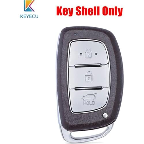 KEYECU Smart Remote Key Shell Case 3 Buttons for Hyundai IX25 IX35 Elantra Sonata Verna ( With Battry Holder)