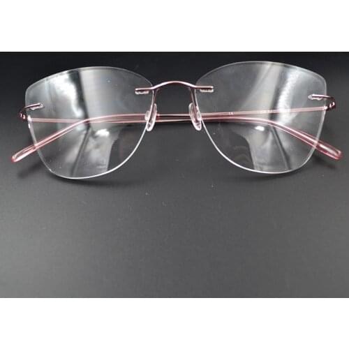 Lightweight Cat Eye Rimless Titanium Alloy Glasses Frame Men 2020 New Women Prescription Eyeglasses Myopia Optical Eyewear