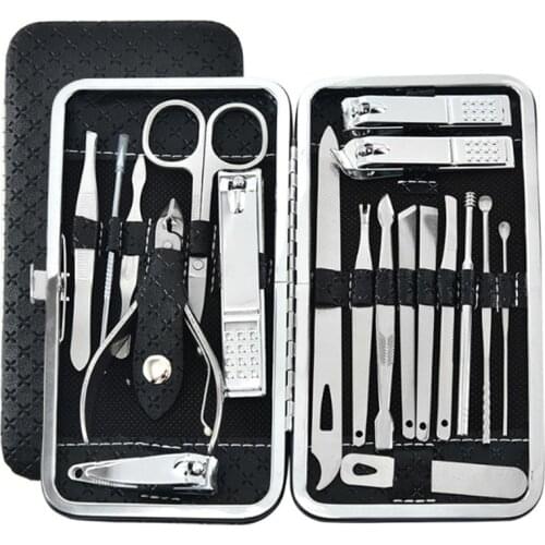 Nail Clippers Cutter Set Manicure Beauty Tools Stainless Steel Toe Pedicure Finger Ear Spoon 19pcs Kit Nail Clipper For Nail Art