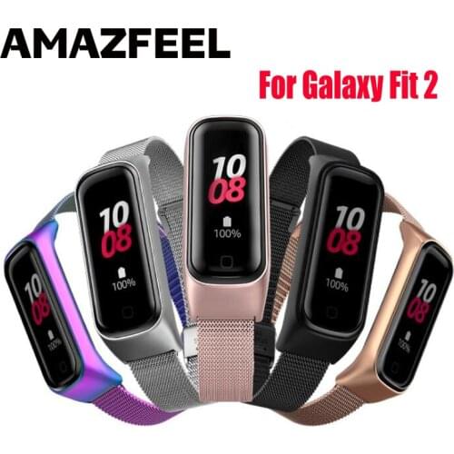 Metal Strap for Samsung Galaxy Fit 2 Bracelet Metal Stainless Steel Wrist Strap Band Galaxy Fit2 R220 Smart Band Accessories