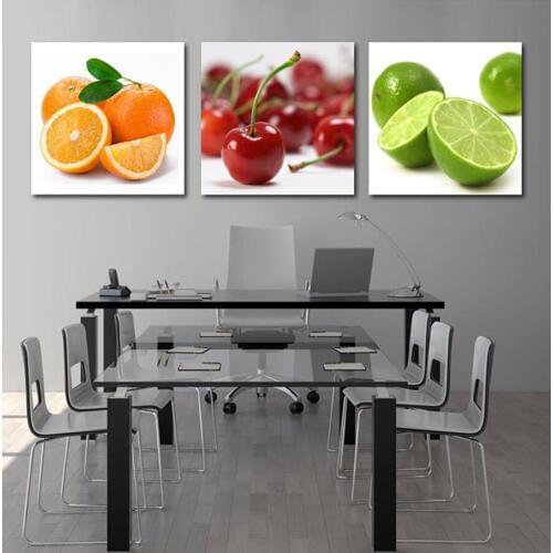 Printed Painting modern home decorative Painting Fruits Painting on canvas 3 Panel Wall art With Framed W0169