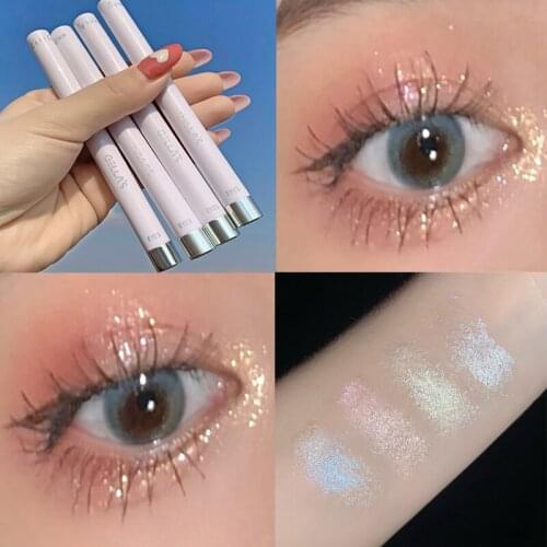 Pearlescent Silkworm Eyeshadow Pencil Champagne Gold Glitter Highlighter Long-lasting Waterproof Shiny Matte Makeup Pen 1PC