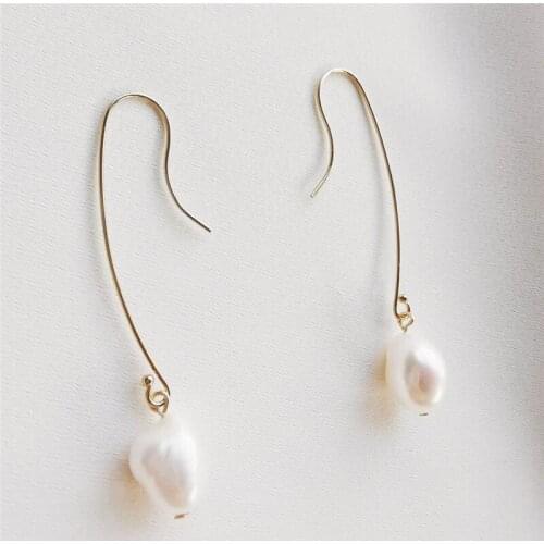 14K Gold Filled Natural Baroque Pearl Earrings Handmade Gold Jewelry Boho Oorbellen Brinco Vintage Women Jewelry