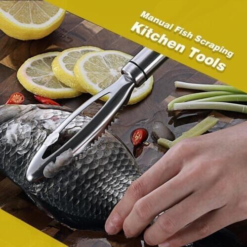 Manual Fish Scraping Kitchen Tools 304 Stainless Steel Fish Scaler Remover Manual Scraping Fish Scales Fish Knife