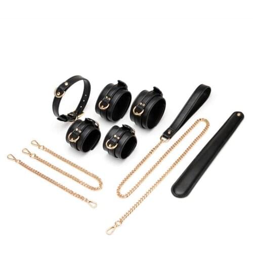 Sex Toys For Woman Men BDSM Bondage Set Under Bed Erotic Restraint Handcuffs & Ankle Cuffs & Eye Mask Adults Games S0941