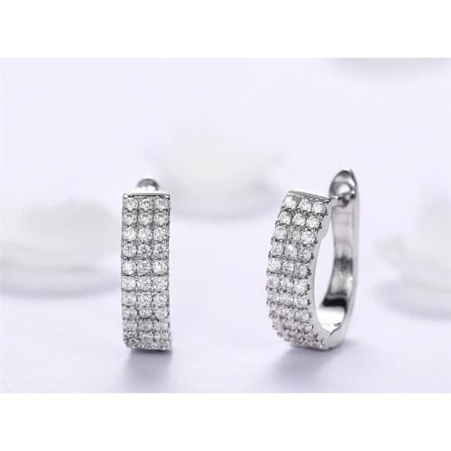 Huitan Luxury Cubic Zirconia Hoop Earrings for Women Delicate Accessories Party Daily Wear Versatile Earrings Jewelry Hot Sale