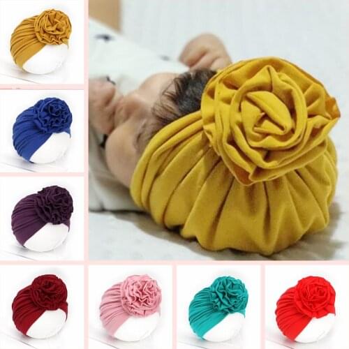 Lovely Flower Baby Hat Soft Girl Hat Kid Turban Beanie Newborn Infant Baby Bonnet Photography Props Clothes Accessories