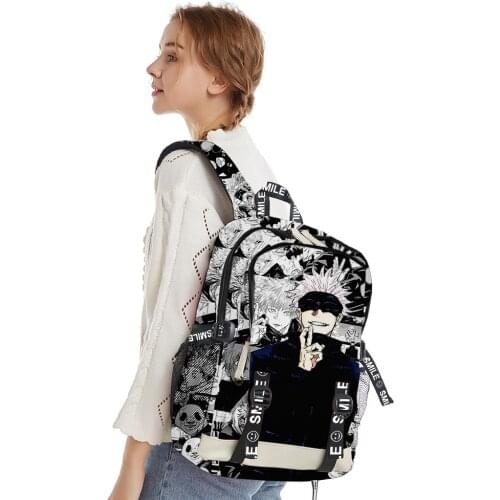 Japan Anime Jujutsu Kaisen Cartoon Children Boys Girls Schoolbag Backpack Women Men Teenager Oxford Waterproof Laptop Travel Bag