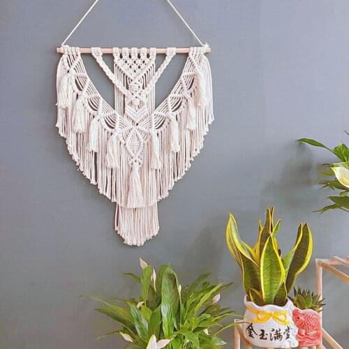Nordic hand-woven cotton rope tassel tapestry homestay living room bedside decoration wall hanging ornaments
