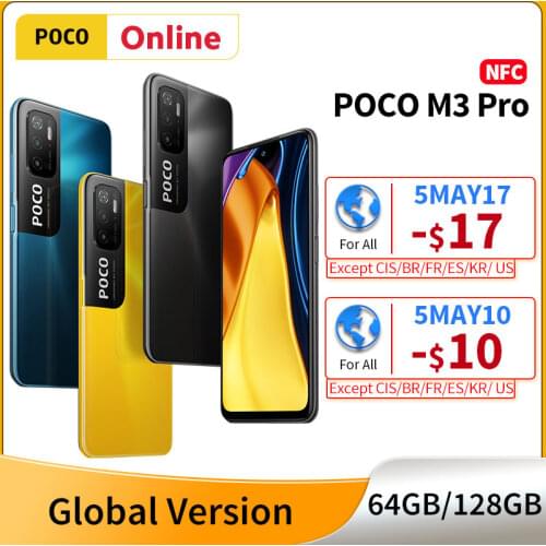 Global Version POCO M3 Pro 5G Smartphone 4GB 64GB/6GB 128GB Dimensity 700 Octa Core 90Hz 6.5” FHD+ DotDisplay 5000mAh NFC