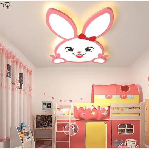 Modern Cartoon Bunny Ceiling Light Princess Girls 's Room Childrens Room Baby Bedroom Simple Modern Nordic Led Light Fixtures