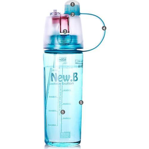 Sport Cycling Bicycle Water Bottle Mist Spray Gym Portable Travel Atomizing Drinking Cup Outdoor Climbing Plastic Bottles