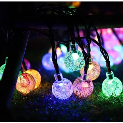 5M/6.5M LEDS Crystal ballSolar20/30 LEDS Lamp Power LED String Fairy Lights Solar Garlands Garden Christmas Decor For Outdoor
