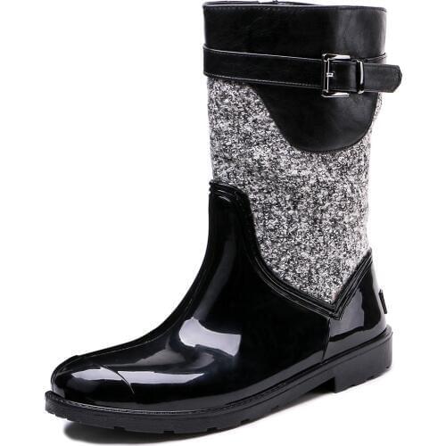 TONGPU Original Design Womens Fashion Rain Boots with Warm Lining 154-270