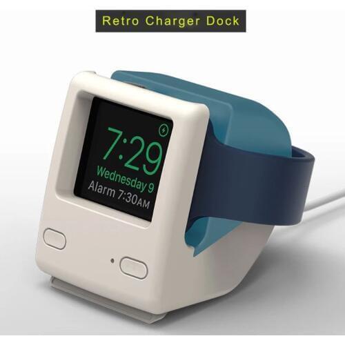 Universal Silicone Retro Watch Charger Charging Stand Dock Station Holder Mount For Apple Watch Series 4/3/2/1 37MC