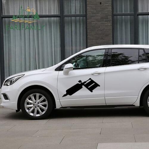 EARLFAMILY 58cm x 36.25cm 2x Tattoo Machine Funny Graphical(one For Each Side)Car Sticker for Truck Window Auto Door Vinyl Decal