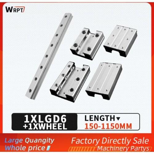 External dual-axis 1PCS linear guide LGD6 +1PCS locking slider photography slide woodworking machinery. Length=150MM-1150MM