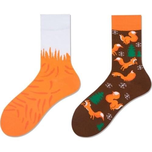 High Quality AB Cotton Socks for Women Animal Printed Casual Women Socks Fashion Design Cartoon Colorful Happy Party Dress Socks