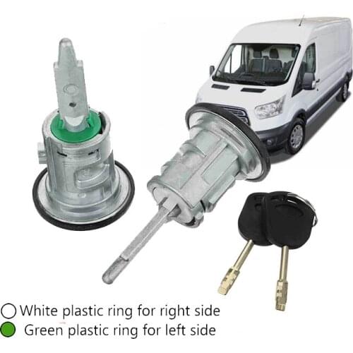 2 pcs Car Front Left & Right Door Lock Barrels 2 Keys for Ford Transit MK6 MK7 2000-2016 060638 YC15-V220K51AA 4060639 YC15-V22