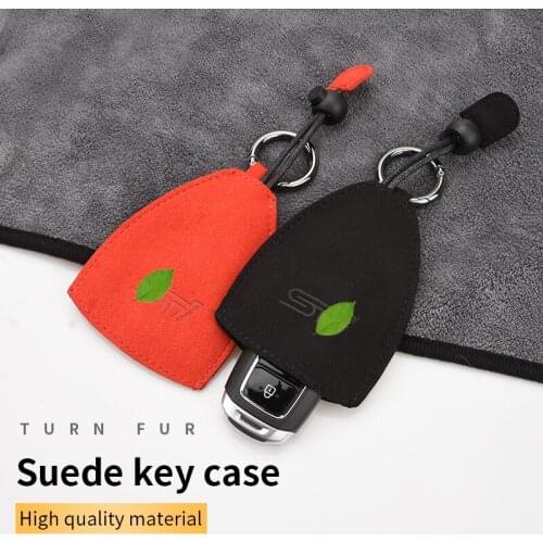 Suede Print STI LOGO Key Case Key Cover for Subaru Impreza Trezia BRZ WRX Levorg Liberty B9 Tribeca Legacy Outback XV Foreste