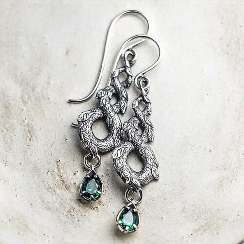 Ethnic Style Twist Women Drop Earrings Jewelry Beautiful Pattern Green Water Drop Pendent Elegant Lady Earring Moms Gift