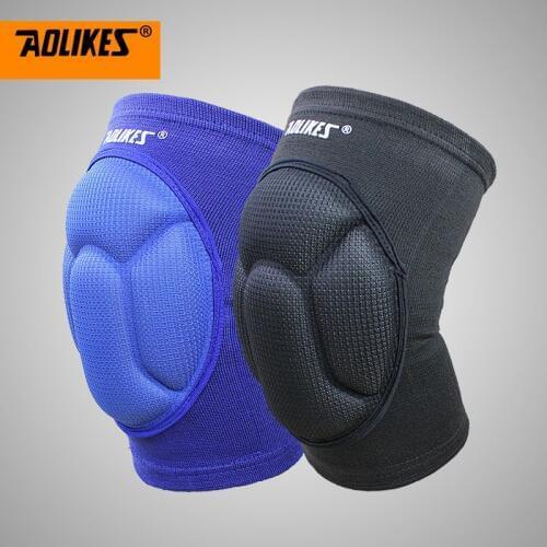 1 pair Adult Men Outdoor Fitness Knee Pads Support Patella Guards Sport Safety Football Volleyball Thicken Sponge Knee Protect