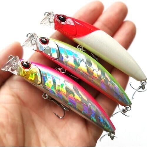 1pcs 8cm 10g Fishing Lures 3D Eyes Floating Laser Minnow Hard Aritificial Wobblers Crankbait Plastic Baits Pesca Isca Tackle