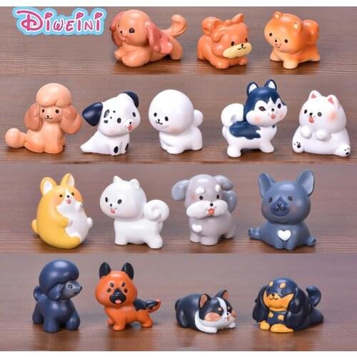 1pc Dog Puppy Poodle Action Figure Cartoon Animal Model Wedding Figurine Birthday Cake Decoration Toys Doll House Gift Kids