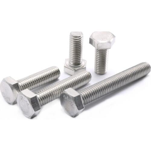 10/20Pcs M4 M5 M6 M8 DIN933 304 Stainless Steel Hexagon Head Screws Outer Hex Bolt