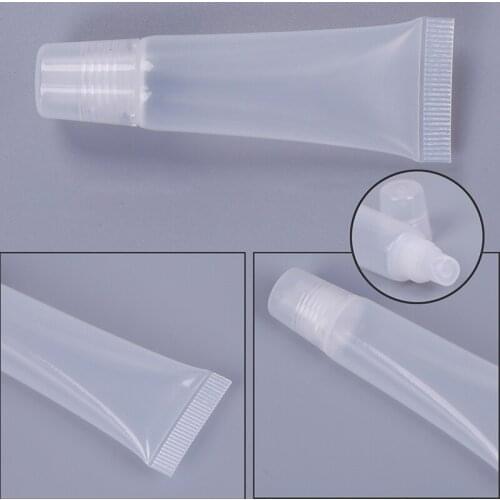 10PCS 8ml/15ml Empty Plastic Tubes Lip Gloss Balm Clear Cosmetic Containers