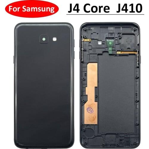 10Pcs/Lot, Back Battery Door Rear Housing Cover Case With Camera Glass Lens For Samsung Galaxy J4 Core SM-J410 J410F J410