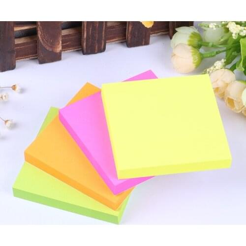 12Packs Bright Colors Paper Sticker Decoration Memo Pads Sticky Note Self-Adhesive Message School Study At Home Office 9085