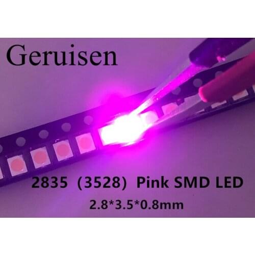 2835 Pink SMD LED 0.2W high bright light emitting diode chip leds Free shipping 3.5*2.8*0.8mm 2835 smd led diode 200 PCS