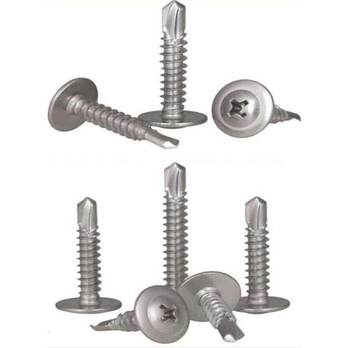 304 M4.2 M4.8 cross big flat head with pad self-tapping self-drilling screws