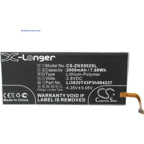 Cameron Sino 2000mAh Battery Li3820T43P3h984237 for ZTE Nubia Z5 Mini, Nubia Z5S Mini, NX403A, NX404H, NX902
