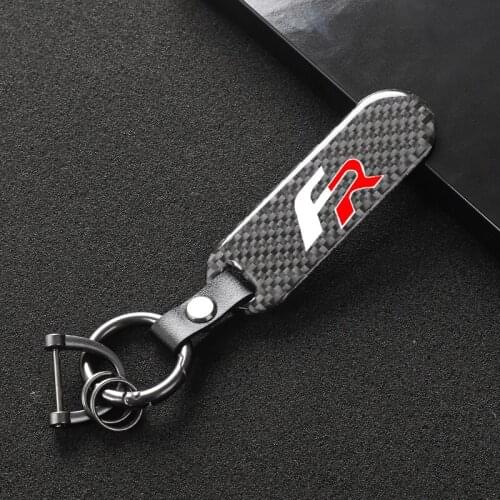 Carbon fiber Car Logo key ring Car Key Chain for Seat Leon FR Ibiza Altea Exeo TOLEDO Leon EXEO Mk3 Mk2 5f Ateca Altea FR Car