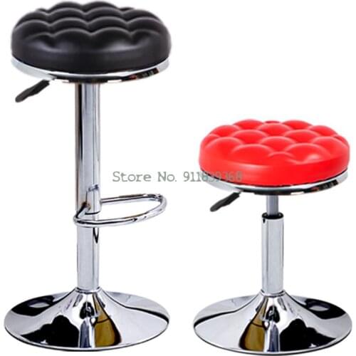 Bar Chair Lift Front Desk Cashier Modern Simple Bar Chair High Stool Small Office Swivel Chair Round Chair Beauty Stool