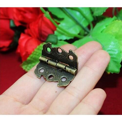 Bronze Butterfly Metal Cabinet Door Luggage Furniture Hinge,6 Holes Decor,Antique Vintage,Pattern Carved,29*27mm,12Pcs