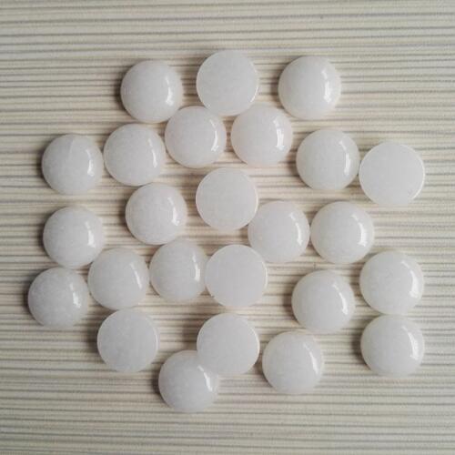 Wholesale 50pcs natural white bowlder stone beads round CAB CABOCHON stone beads size 14x14mm free shipping