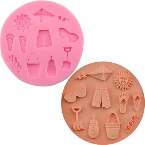 DIY kitchen gadgets beach sand fondant cake decorating mold Silicone Chocolate Candy Molds Pastry Baking Moulds
