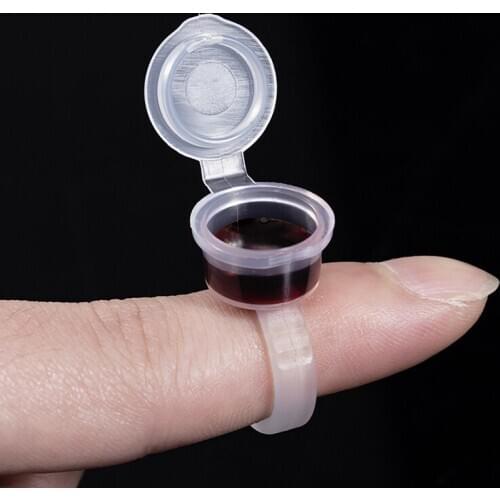 Tattoo Pigment Ink Ring Cup Holder With Lid Cover Cap for Eyelash Extend Glue Container Permanent Makeup Microblading