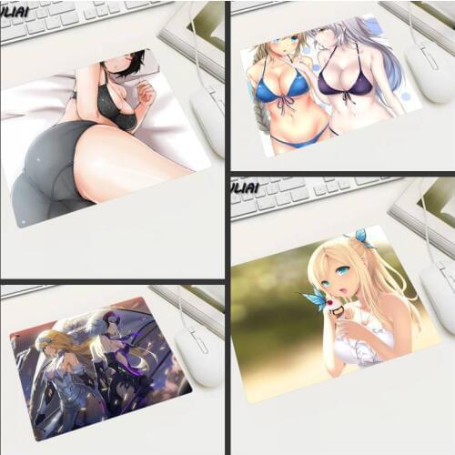 XGZ Anime Mouse Pad Rubber Small Size Waterproof Notebook Office Game Cute Cartoon Sexy Girl Cool Mouse Mat Table Mat Lock Edge