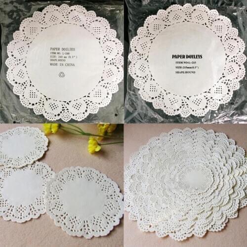 80Pcs/lot 11.4cm-26.7cm DIY White Round Lace Paper Doilies Craft Cake Placemat Prom Wedding Birthday Party DIY Decoration