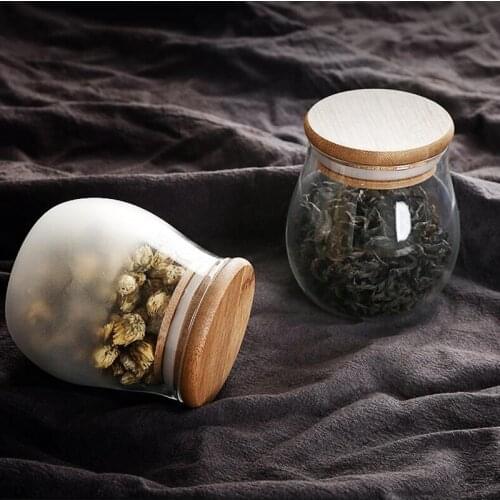 Small Tea Caddy Glass Transparent Portable Mini Tea Can Box Sealed Canister Travel Package Household Candy Bottle