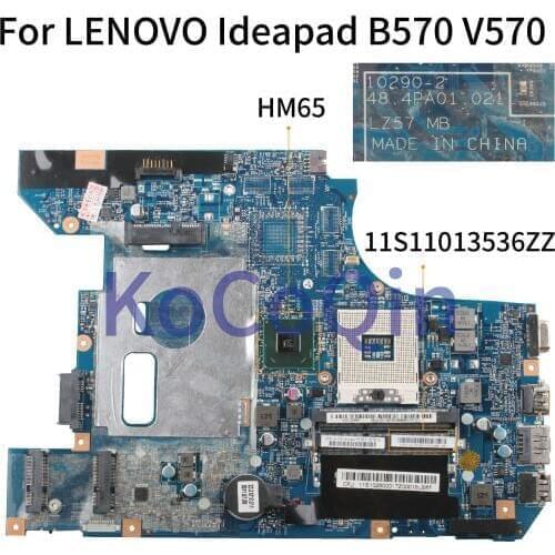 KoCoQin Laptop Motherboard For LENOVO Ideapad B570 V570 Mainboard 10290-2 48.4PA01.021 11S11013536ZZ HM65 DDR3