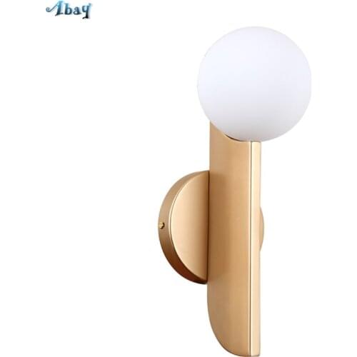 Nordic Danish Style Milk White Glass Ball Wall Lamps Sconces Bedroom Living Room Bathroom Corridor lights Wall Lighting Fixtures
